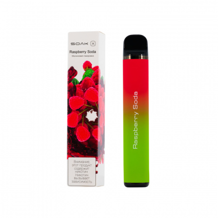 SOAK X 1500тяг (Raspberry Soda (Малиновая Газировка), 1500 тяг)